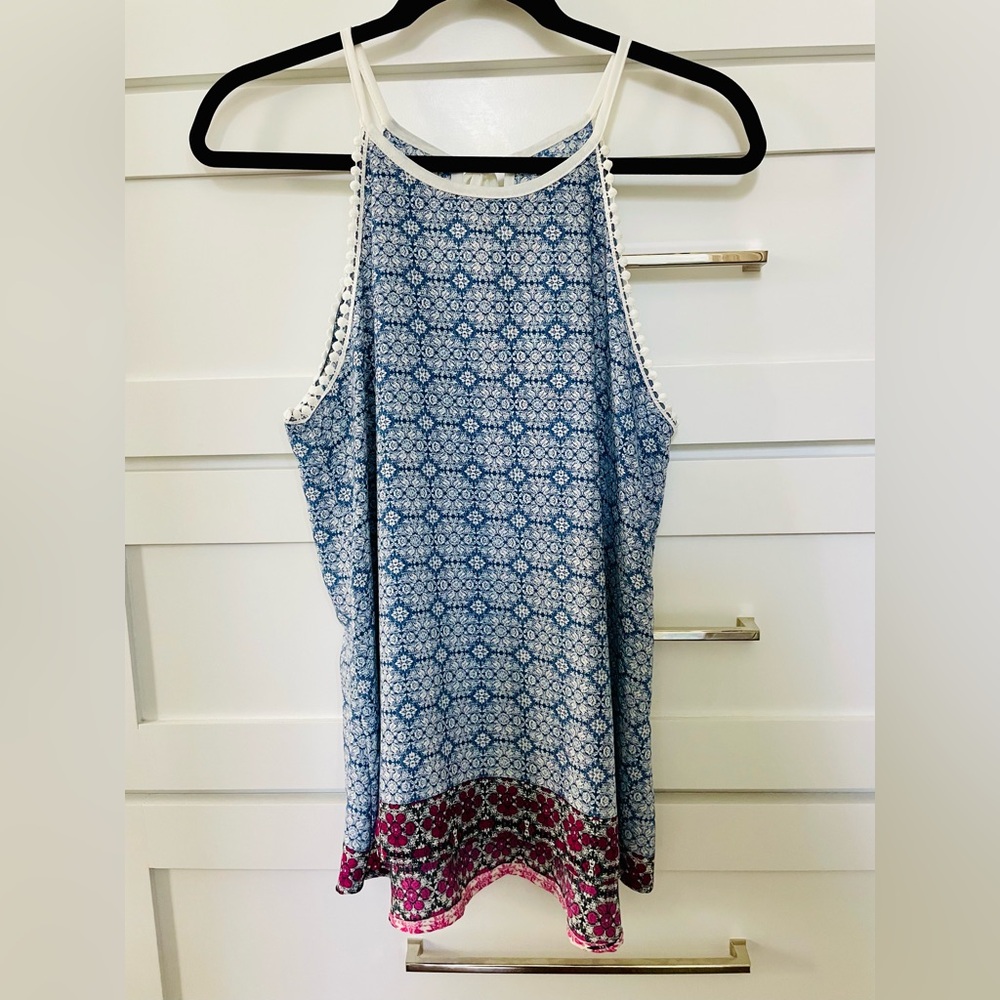 NWT Le Lis' Rafael Crochet Trim Halter Top